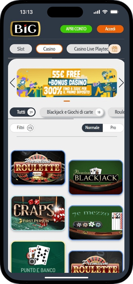 BIG Casino Homepage